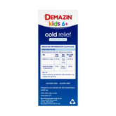 Demazin Kids 6+ Cold Relief Colour Free Syrup 100mL
